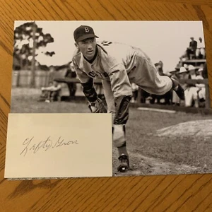 Lefty Grove Red Sox Baseball Autographed 3x5 Card & Photo JSA COA - Picture 1 of 6