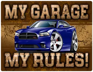 2011-14 Charger My Garage My Rules Wall Art Graphic Sticker - Picture 1 of 4