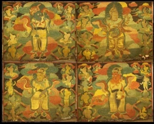 Wonderful Huge Tibet Old Buddhism Temple Thangka Four Heavenly Kings Dharmapalas - Picture 1 of 16