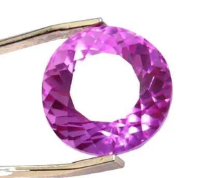 10 CT Natural Pink Sapphire Flawless Round Cut Certified Loose Gemstone + - Picture 1 of 5