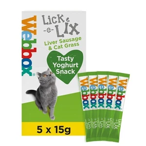 Webbox Cats Delight Lick-e-Lix Tasty Yoghurt Cat Treat- Liver Sausage 10x(5x15g) - Picture 1 of 1