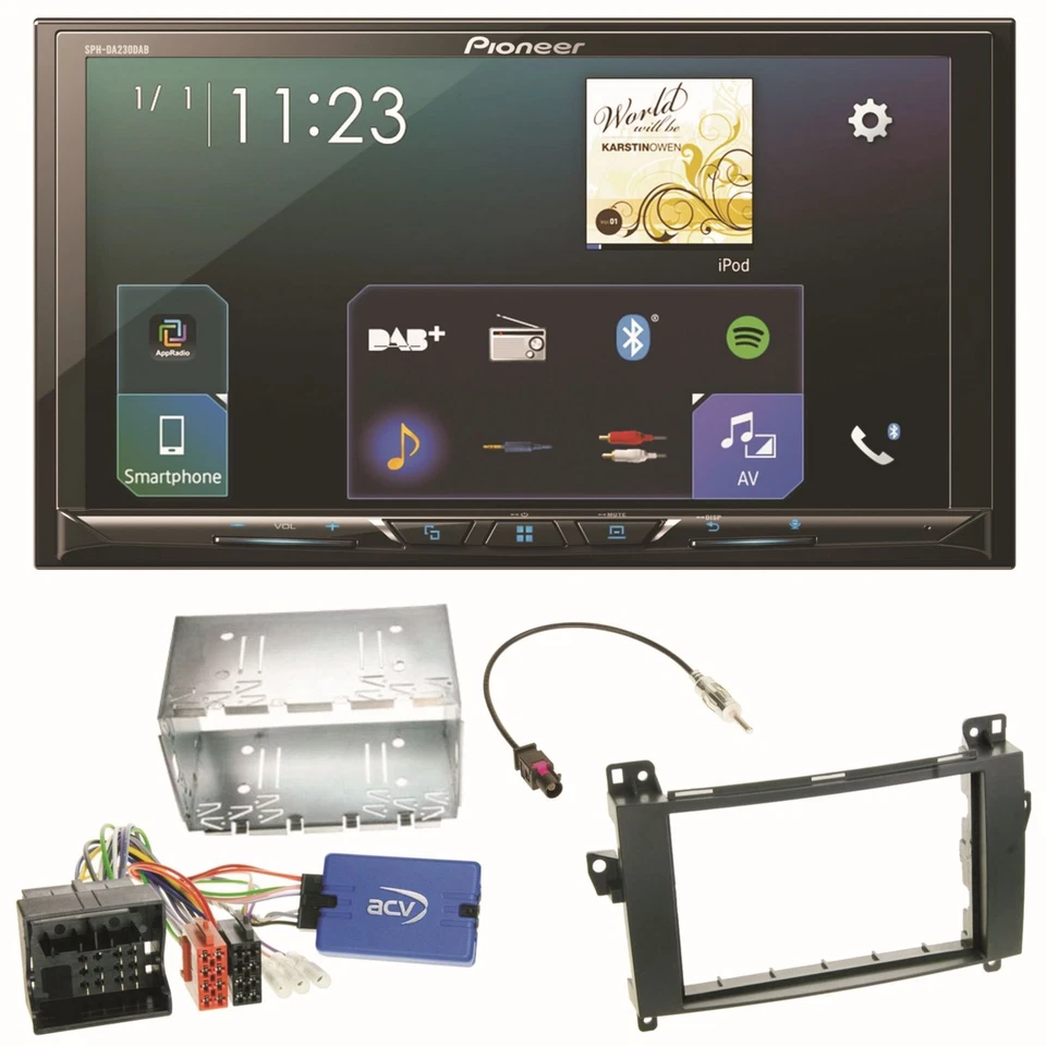 Pioneer SPH-DA230DAB Autoradio Einbauset für Mercedes A W169 B Klasse W245 - Bild 1 von 1