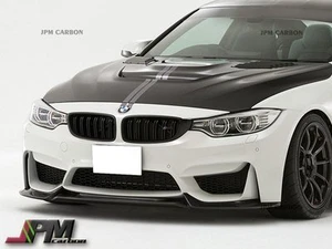 VR Style Carbon Fiber Front Bumper add on Lip Fits 2015+ BMW F80 M3 F82 M4 - Picture 1 of 2