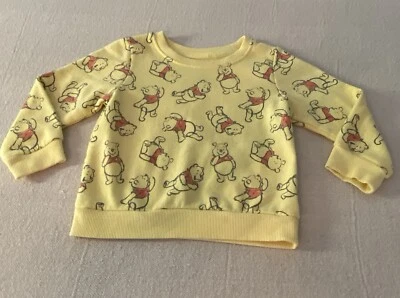 Disney Winnie The Pooh Size 2T Fleece Pullover Sweatshirt Yellow All-Over Print - Image 1 of 3