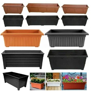 Ventana de plástico planta macetas flor bolsa de cultivo caja interior exterior patio jardín - Imagen 1 de 14