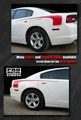 Calcomanías de rayas de hockey laterales cuarto trasero Dodge Charger 2011-2014 (elige el color) Foto 1 de 2