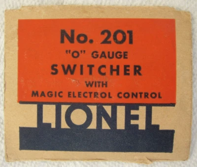LIONEL PRE-WAR "O" 201  SWITCHER ORIGINAL BOX END FLAP -$5.00 SHIPPING! - Image 1 of 2