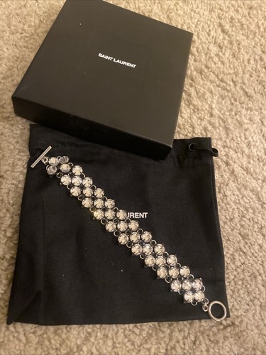 SAINT LAURENT (YSL) Saint Laurent Bracciale a lembo legato con cristallo metallico