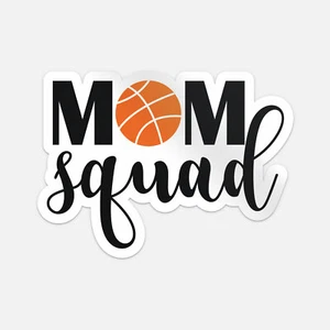 Calcomanía adhesiva de vinilo para parachoques de coche deportivo de baloncesto Mom Squad - Imagen 1 de 4
