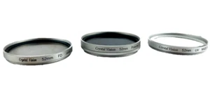 Juego de 3 lentes de filtro Crystal Vision 52 mm en estuche - Kit de accesorios de fotografía - Imagen 1 de 7