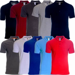 Polo Shirt Men's Plain 100% Cotton Short Sleeve Tops || Clearance Sale - Picture 1 of 39