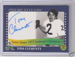 2003 Notre Dame TK Legacy Onward to Victory! Autograph Tom Clements AUTO - Bild 1 von 2