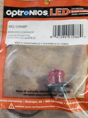 Optronics MCL12RKBP Rojo LED Marcador Liquidación Luz 3/4” Redondo/MCL10RKB Foto 1 de 4