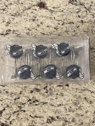 NFL Seattle Seahawks Football Helmet Shower Curtain Rings Hooks 12 pcs Cover