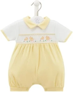 Dandelion Baby Girls Boys Spanish Style Smocked Chicks Romper Outfit Lemon ~ abg - Picture 1 of 3