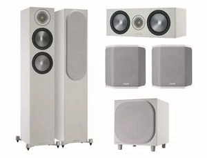 Monitor Audio Bronze 6G Cinema 200 Heimkino Lautsprecher-Set weiß matt/ grau - Bild 1 von 1
