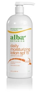 Alba Botanica Lozione Corpo Molto Emolliente, Ombra Quotidiana SPF 15, 32 Oz (Confezione - Foto 1 di 3