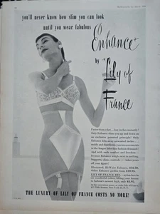 1956 Womens Enhance By Lily By France Girdle Bra  Vintage Ad - Picture 1 of 1