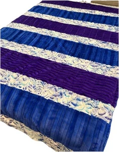 NWT Aspyn Grove Minky Premium Cloud Purple Teal Blue Luxury Blanket Grande 89x58 - Picture 1 of 7