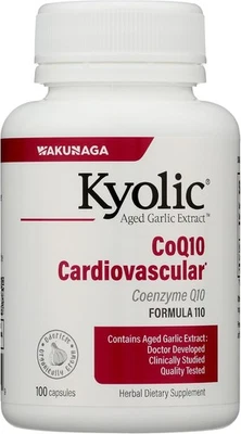 Wakunaga - Extracto de ajo envejecido Kyolic CoQ10 Fórmula 110 100 cápsulas sin lácteos, Foto 1 de 4