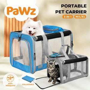Pawz Pet Carrier Bag Foldable Dog Cat Soft Crate Travel Cage Portable Car Kennel - Picture 1 of 84