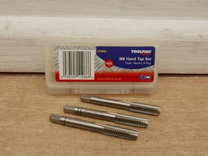 TOOLPAK HTM08 3PCE M8 HSS HAND TAP SET TAPER SECOND & PLUG - Picture 1 of 1