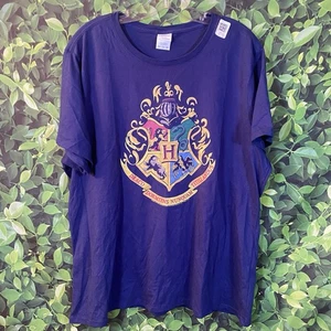 Harry Potter Hogwarts Crest T-Shirt Navy Port & Company XXL Donna 2XL - Foto 1 di 7