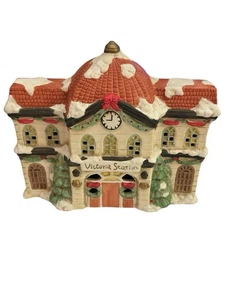Casa de pueblo de Navidad 1992 de porcelana estación Victoria - Imagen 1 de 5