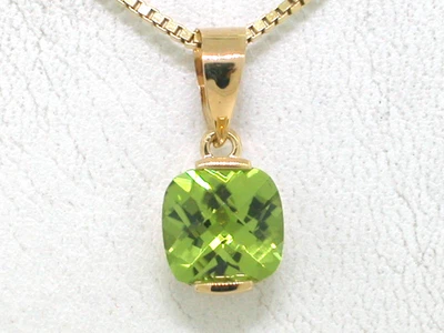 Peridot Anhänger 585 Gelbgold 14Kt Gold natürlicher facettierter Peridot   - Bild 1 von 4