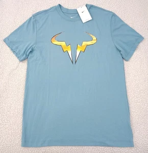 Nike Tennis Men`s Rafa Court Dri-FIT OC T-Shirt Blue Size Large - Picture 1 of 11