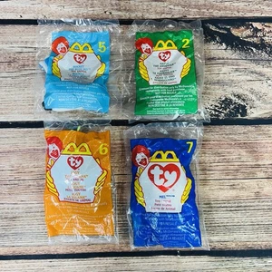 McDonalds Ty Teenie Beanie Babies Toys Lot of 4 Sealed (5,2,6,7) - Picture 1 of 2