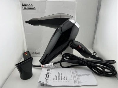 Secador de pelo de cerámica delgado ligero profesional elchim Milano, negro Foto 1 de 4