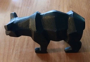 Mid Century Modern Bronze Metal Geometric Angular Bear Figurine - Picture 1 of 6