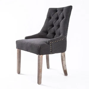 La Bella Black (Charcoal) French Provincial Dining Chair Amour Oak Leg - Picture 1 of 10