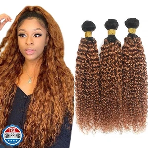 1B/30 Konvolut Echthaar Ombre Curly Wave Echthaar Bündel Braun Konvolut 18 - Bild 1 von 5