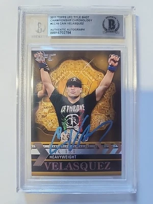 Cain Velásquez 2011 Topps UFC Title Shot Auto Firmado Losa Beckett BAS Foto 1 de 2