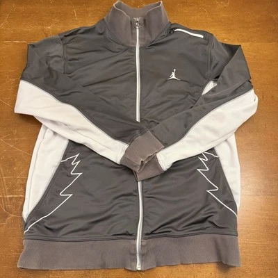 Chaqueta Jordan De Colección Para Hombre Grande Gris Pista Cremallera Completa Manga Larga Alas Foto 1 de 4