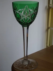 BACCARAT VERRE VIN DU RHIN ROEMER CRISTAL COULEUR VERT EMERAUDE S.1134 ht 19 cm - Imagen 1 de 8
