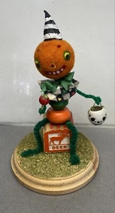 Halloween Folk Art Pumpkin Jack O Lantern Signed By Artist 2013 - Picture 1 of 8