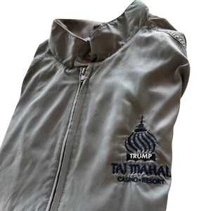 Trump Taj Mahal Casino Resort Jacket Mens XL Gray Zip Vintage Harrington Style - Picture 1 of 10