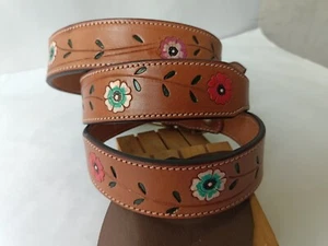 Shwaan Dog Collar Floral Pattern Genuine Handmade Designer leather dog Collar - Picture 1 of 24