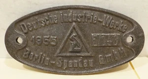 Deutsche Industrie-Werke 1955 Berlin- Spandau GmbH Plakete 5/143 Sammlerstück - Bild 1 von 4