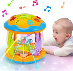 Baby Musical Toys 0-6 6-12 Months Rotating Projector Light up Infant Tummy Time - Picture 1 of 12