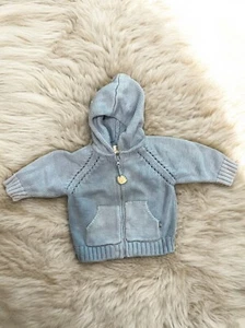 The Childrens Place 3-6 Mos Infant Cotton Sweater Green Cardigan Boys Baseball - Picture 1 of 3