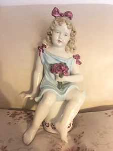 ALT! Rarität! Mädchen mit Rosen, Manufaktur Edelstein, Bavaria! 25 cm. 1972 - Bild 1 von 5