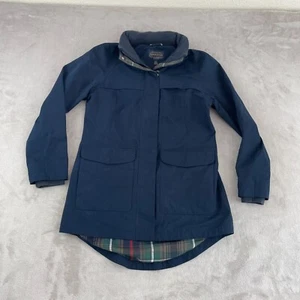 Pendleton Rain Jacket Coat Women Medium Navy Blue Full Zip Hooded Waterproof - Picture 1 of 10