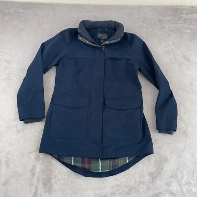 Pendleton Rain Jacket Coat Women Medium Navy Blue Full Zip Hooded Waterproof - Image 1 of 4