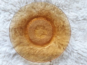Indiana Glass Co. 6" Bread and Butter Plate in Amber Daisy Pattern - Picture 1 of 3