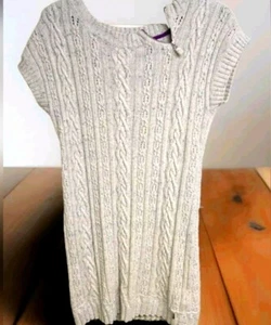 Tommy Hilfiger Damen Pulloverkleid Zopfmuster Gr. XL Off White Reißverschluss Ausschnitt - Bild 1 von 7