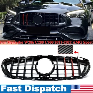 For Mercedes W206 C200 C300 2021-22 Rocket GT R Style Front Bumper Grille Grill - Picture 1 of 14